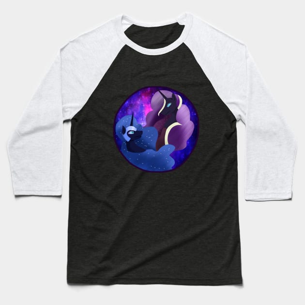 Nightmare Moon vs Nightmare Rarity Baseball T-Shirt by ASinglePetal